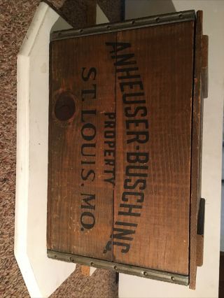 Vintage Anheuser - Busch Budweiser Wooden Beer Crate/centennial Edition 1876 - 1976