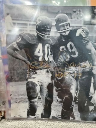 Gale Sayers Hof Chicago Bears Gold Hand Signed 8x10 Nfl Authentic W/ Inscription