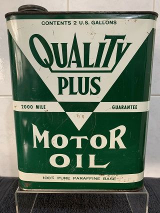 Vintage Quality Plus Motor Oil Petrol Tin