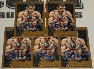 Forrest Griffin Signed UFC 2011 Topps Moment of Truth Gold Card 80 Autograph 86 2