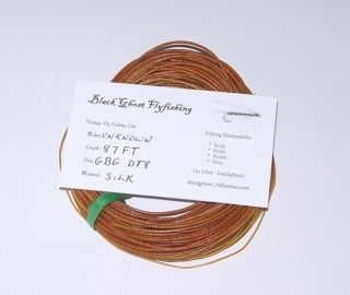 Vintage Silk Fly Fishing Line,  Double Taper Dt8; 8wt; Gbg;