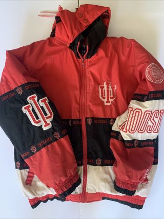 Vintage Pro Player Daniel Young Hoosier Jacket Large Indiana Winter With Hood