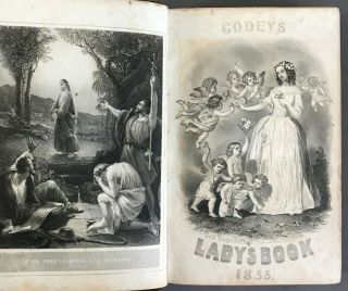 [hand - Colored Plates] Godey’s Lady’s Book L.  A.  Godey & Co. ,  1854 - 1855