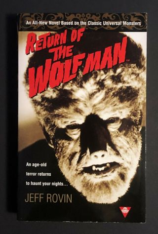 Return Of The Wolfman - Jeff Rovin - Universal Monsters - Rare - Oop