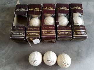 5 Sleeves Of Vintage Spalding Air - Flite Golf Balls 