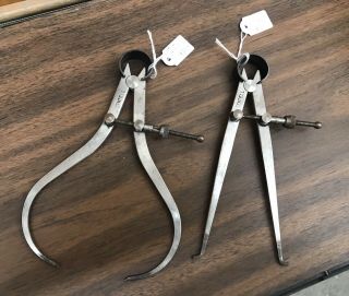 Vintage Spring Calipers Inside / Outside Measure Mechanical Hand Tool