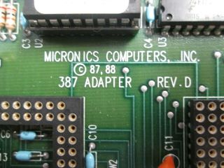 VINTAGE 386 MOTHERBOARD with Micronics 387 adapter 3