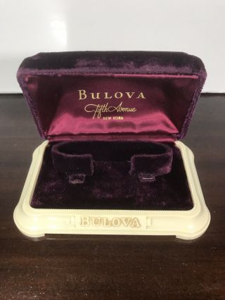 Bulova Fifth Avenue Ny Vintage Art Deco Empty Velvet Watch Display Case Box Only