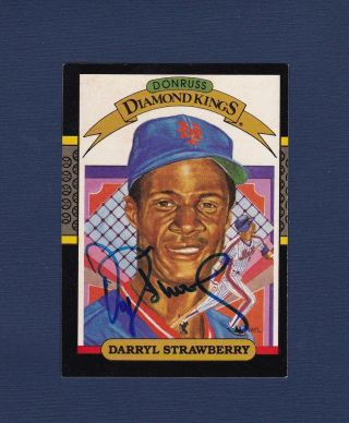 Darryl Strawberry Signed York Mets 1986 Donruss Diamond King Baseball Card