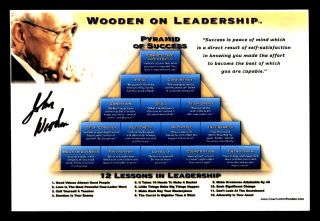John Wooden Autographed Signed 4x6 Photo Ucla Bruins Pyramid Of Success 179697