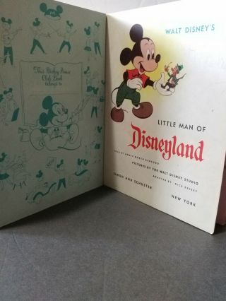 1955 Walt Disney ' s Little Man of Disneyland - HC - Little Golden Book - 1st 