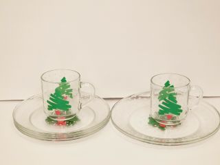 8pc Vtg Dayton Hudson 1988 Christmas Tree Confetti (2) Mugs,  (4) 8 ",  (2) 9 " Plates
