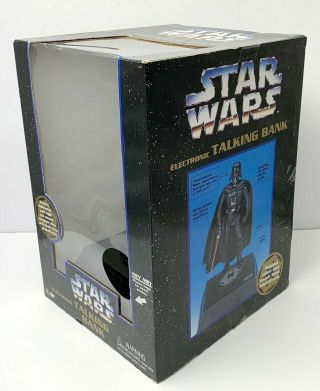 Vintage 1995 Star Wars Darth Vader Electronic Talking Bank NIB 2 2