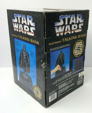 Vintage 1995 Star Wars Darth Vader Electronic Talking Bank NIB 2 3