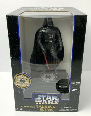 Vintage 1995 Star Wars Darth Vader Electronic Talking Bank Nib 1