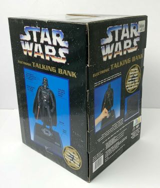 Vintage 1995 Star Wars Darth Vader Electronic Talking Bank NIB 1 3