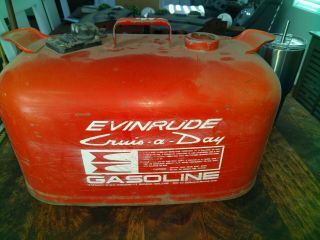 Vintage Evinrude Cruis - A - Day Marine Outboard Motor Boat Gas Tank Fuel Can 6g Omc