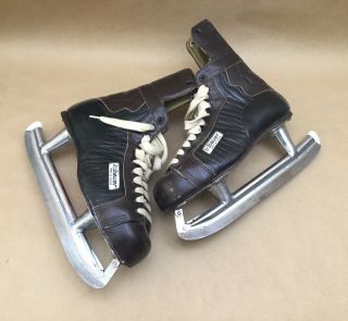 Vintage Bauer Special Pro 99 Leather Hockey Skates Made In Canada 9w