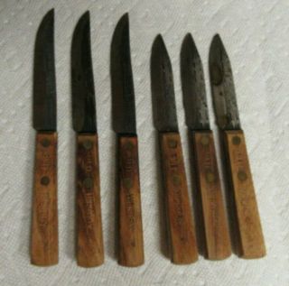 Vintage 6 Piece Set Ontario Knife Old Hickory Tru Edge Made In Usa