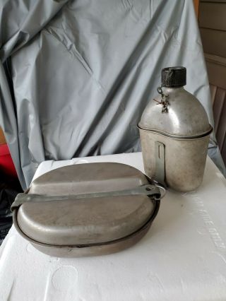 Vtg Wwii Us Knapp - Monarch 1944 Mess Kit & Sm Co 1944 & Gp&f Co 1945 Canteen Cup