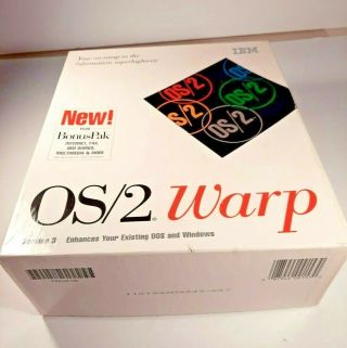 Vintage Computer Software Disks Ibm Os/2 Warp Version 3.  0 With Bonuspak