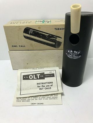 Vintage Olt Model Ol - 40 Owl,  Turkey Hooter Game Call W Orig Box