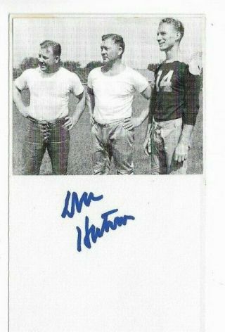 Don Hutson Signed 3x5 Index Card Green Bay Packers Hof Vintage