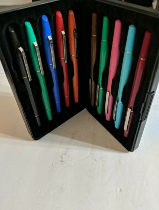 Vintage Sanford Expresso Fine Tip Colored Pen Set Markers Color Coding Set 10