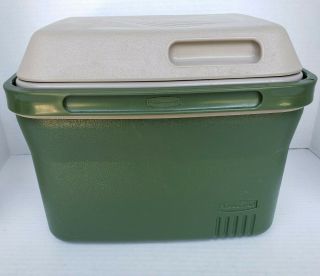 Vintage Rubbermaid Army Green Brown Lunchbox Cooler 1826 Made In The Usa