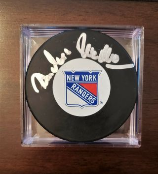 Anders Hedberg Signed Auto York Rangers Puck Ny