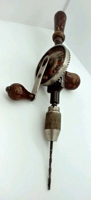 Vintage Stanley Hand Crank Drill Made In England Good Order