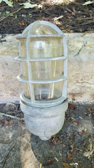 Vintage Crouse And Hinds Explosion Proof Light Fixture & Cover With Lead Base