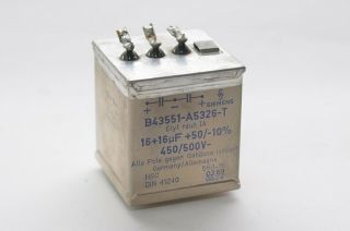 1960s: Vintage Elyt Rauh Ia Capacitor By Siemens Halske,  16,  16 µf / 450v / 500v -