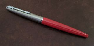 Vintage Red Parker 45 Fountain Pen With Converter