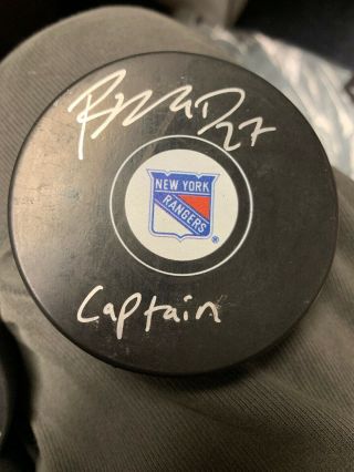 Ryan Mcdonagh Signed Ny Rangers Official Puck “captain” Steiner Cert