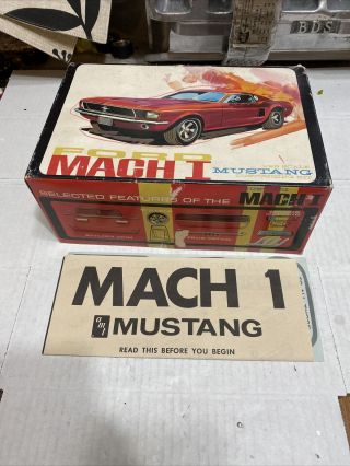 Amt 1969 Ford Mustang Mach 1 Custom Box & Instruction Circa 1969/70