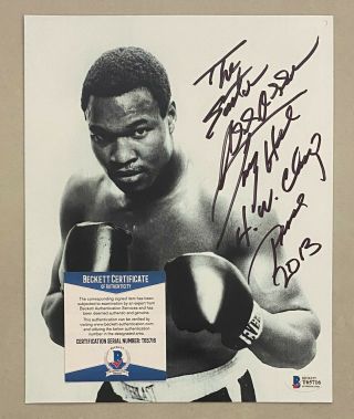 Larry Holmes Signed 8x10 Photo Autographed W/ Inscription Beckett Bas Boxing