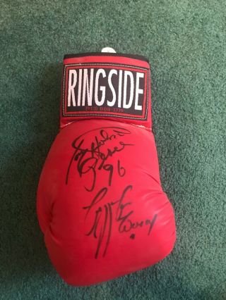 Hand Signed Autographed Larry Holmes,  Gerry Cooney Boxing Glove