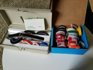 Vintage Dymo 1570 Chrome Label Maker Extra Wheel Embossers And 50 Rolls Of Tape