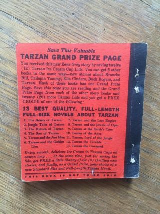 1935 Tarzan Ice Cream Premium Zane Grey’s COWBOYS OF THE WEST Big Little Book 2