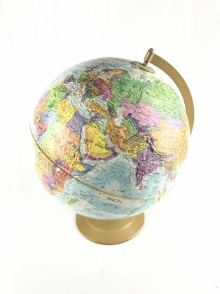 Vintage Globemaster 12 Inch Diameter Globe With Mountains In Raised Relief