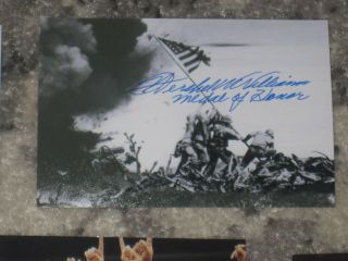 Hershel Williams Signed 4x6 Iwo Jima Flag Photo Medal Of Honor Autograph 1