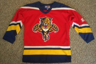 Vintage Starter Florida Panthers Hockey Jersey Adult S/m Sewn Nhl 90s Awesome