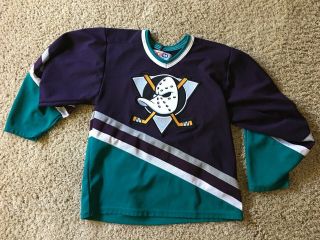 Authentic Vintage Ccm Anaheim Mighty Ducks Hockey Jersey Sm Maroon,  Teal 90s