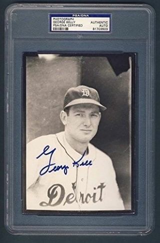 George Kell Detroit Tigers Autographed/signed 5x7 Photo Slabbed Psa/dna 81703503