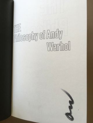 The Philosophy of Andy Warhol A To Z SIGNED 1st Ed.  by Andy Warhol 2