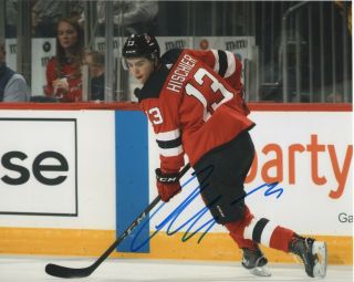 Nico Hischier Signed Autograph Jersey Devils 8x10 Photo Proof