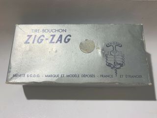 Vintage Zig Zag French Corkscrew Wine Bottle Opener Sgdg Tire Bouchon