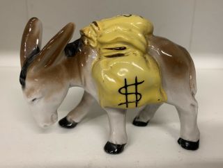 Rare Vintage Ceramic Donkey Coin Bank Made In Japan