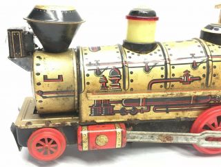 ANTIQUE VINTAGE MARX TIN WESTERN TRAIN ENGINE BATTERY OPERATED WITH LIGHT 3